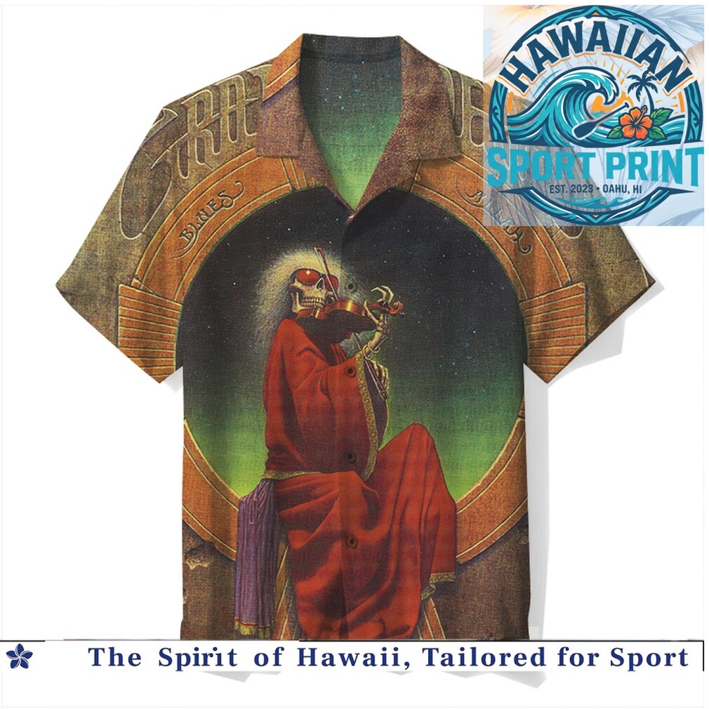 Cosmic Skeleton Playing Violin Classic Rock Band Hawaiian Shirt Cosmic Skeleton Playing Violin Classic Rock Band Hawaiian Shirt