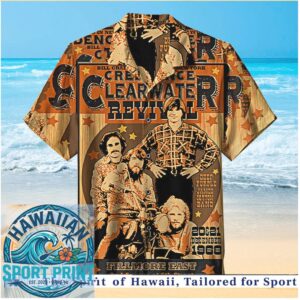 Creedence Clearwater Revival Vintage Concert Poster Hawaiian Shirt