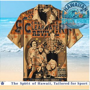 Creedence Clearwater Revival Vintage Concert Poster Hawaiian Shirt