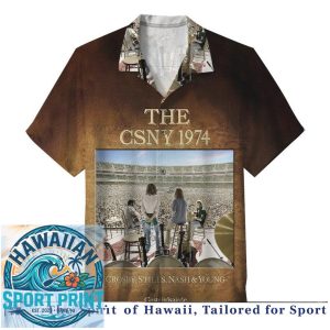 Crosby Stills And Nash Classic Rock Band Aloha Shirt