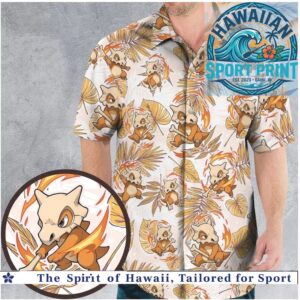 Cubone Fire Tribal Aloha Tropical Hawaiian Shirt