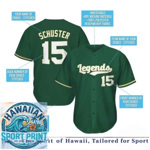Custom Forest Green White Baseball Jersey Personalized Team Shirt
