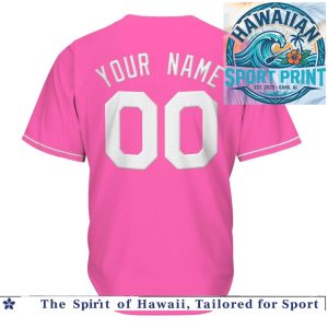 Custom Hot Pink White Baseball Jersey Personalized Team Shirt