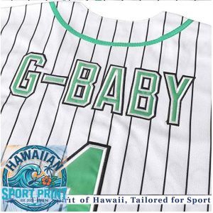 Custom Kekambas G Baby Pinstripe Green Baseball Jersey