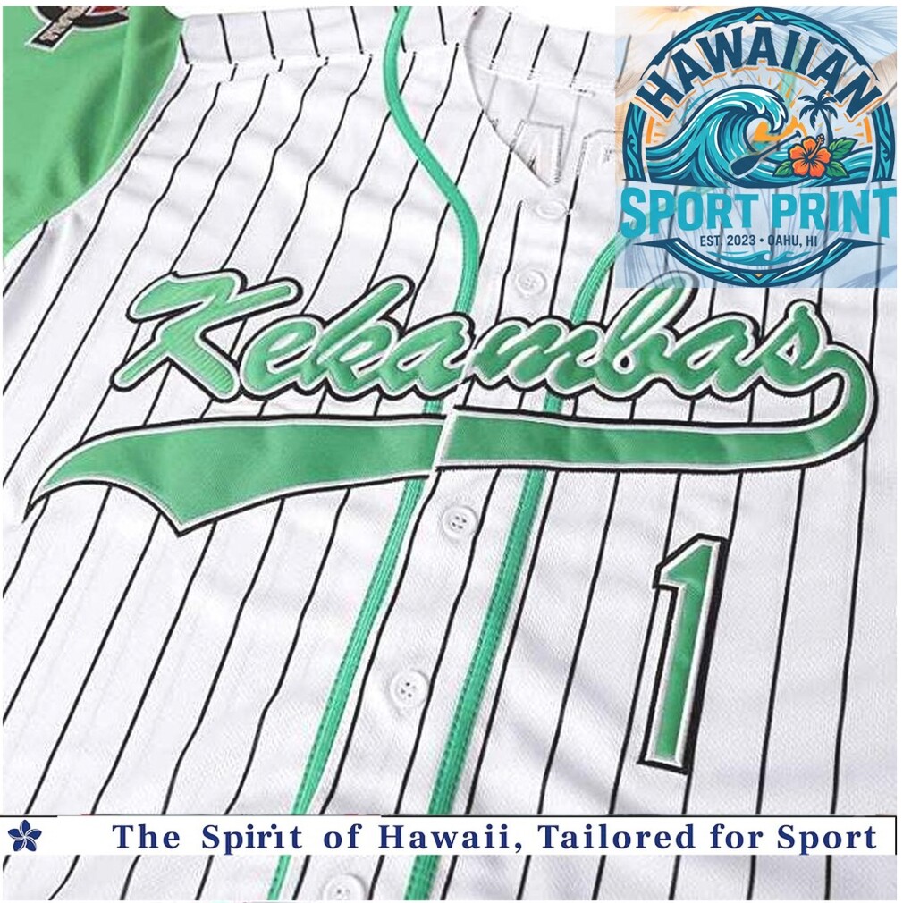 Custom Kekambas G Baby Pinstripe Green Baseball Jersey Custom Kekambas G Baby Pinstripe Green Baseball Jersey