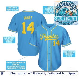 Custom Light Blue Yellow Baseball Jersey Personalized Team Shirt