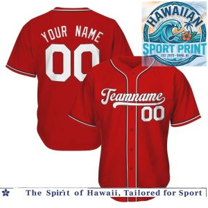 Custom Red Michigan Baseball Jersey Stitched Name Number