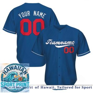 Custom Royal Blue Red Baseball Jersey Stitched Name Number Shirt