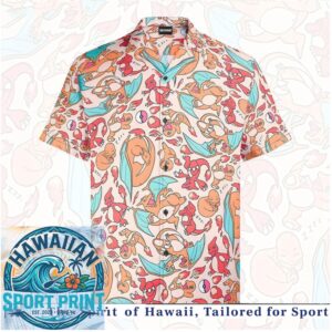 Cute Charizard Evolution Anime Kawaii Pink Hawaiian Shirt