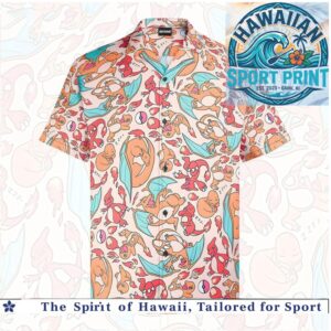 Cute Charizard Evolution Anime Kawaii Pink Hawaiian Shirt