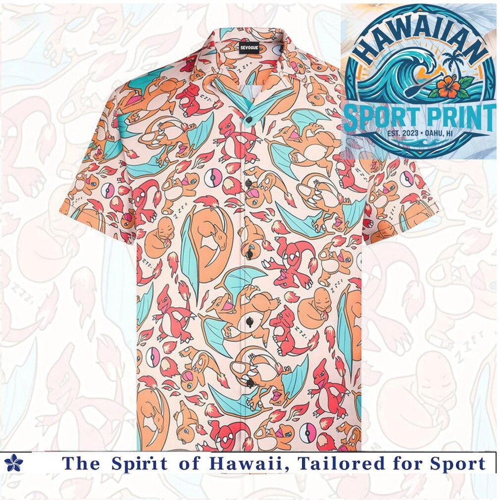 Cute Charizard Evolution Anime Kawaii Pink Hawaiian Shirt Cute Charizard Evolution Anime Kawaii Pink Hawaiian Shirt
