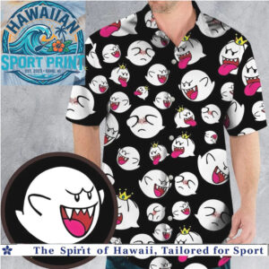 Cute Ghost Boo Spooky Character Funny Halloween Hawaiian Shirt