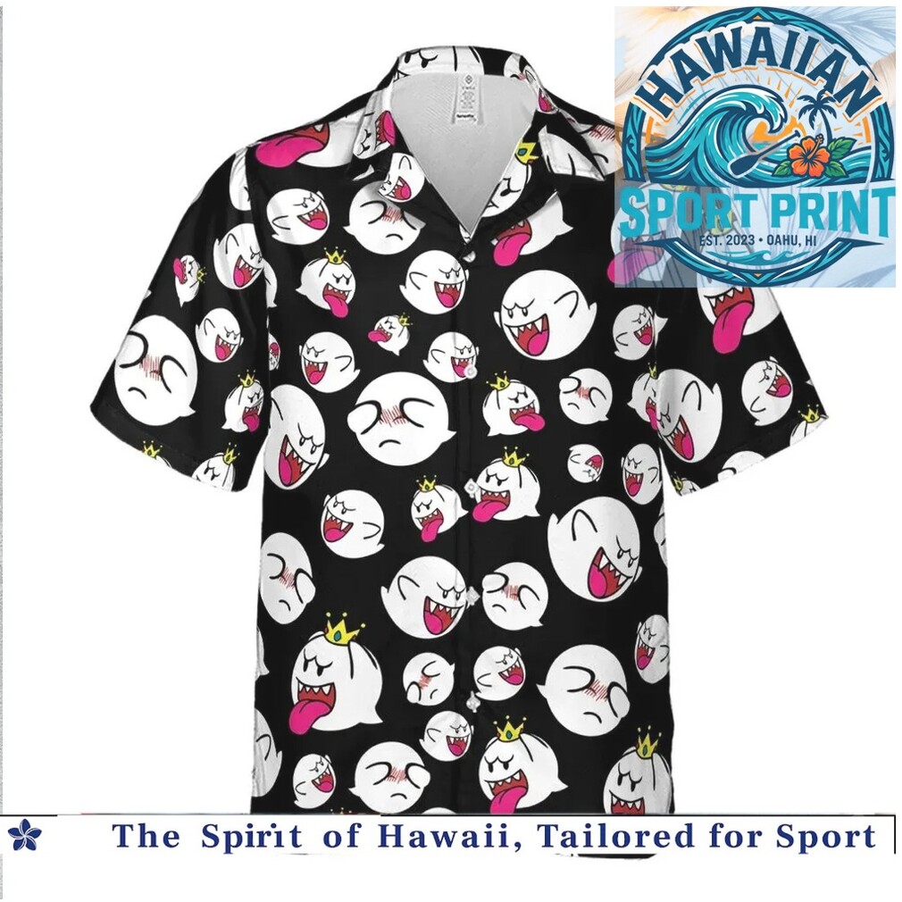 Cute Ghost Boo Spooky Character Funny Halloween Hawaiian Shirt Cute Ghost Boo Spooky Character Funny Halloween Hawaiian Shirt