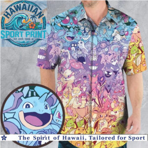 Cute Monsters Colorful Pattern Anime Cartoon Hawaiian Shirt