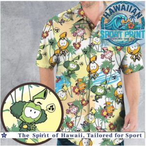 Cute Oddbods Cartoon Characters Funny Tropical Hawaiian Shirt
