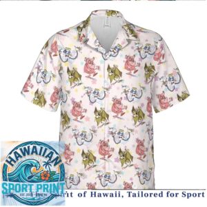 Cute Pastel Retro Monsters Funny Cartoon Hawaiian Shirt
