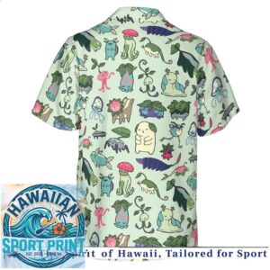 Cute Pink Plant Creatures Fantasy Nature Hawaiian Shirt