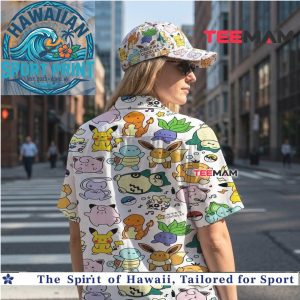 Cute Pokémon Doodles All Over Print Summer Hawaiian Shirt
