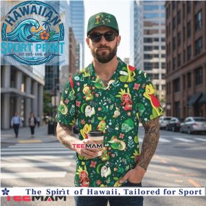 Cute Pokemon Grass Starter Characters Floral Pattern Hawaiian Shirt
