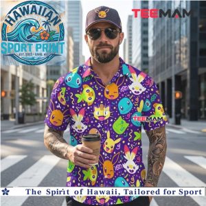Cute Pokemon Pattern Colorful Tropical Hawaiian Shirt
