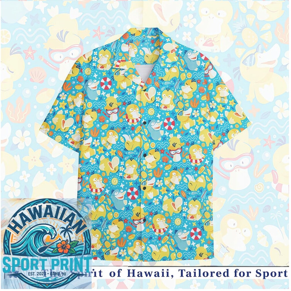 Cute Psyduck Pokemon Cartoon Summer Beach Hawaiian Shirt Cute Psyduck Pokemon Cartoon Summer Beach Hawaiian Shirt