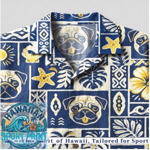 Cute Pug Tropical Beach Starfish Summer Hawaiian Shirt