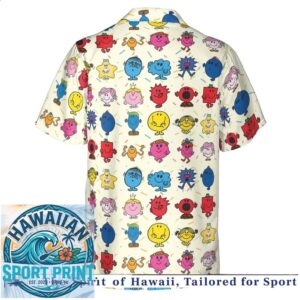 Cute Retro Cartoon Star Character Smiley Pattern Tropical Hawaiian Shirt
