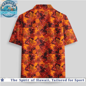 D&D Dragons and Dice Fantasy Gaming Red Hawaiian Shirt