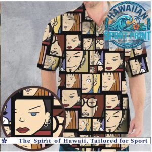Daria Cartoon Face Grid Vintage Aesthetic Hawaiian Shirt