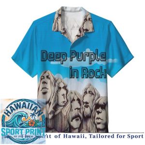 Deep Purple Classic Rock Band Logo Graphic Hawaiian Shirt