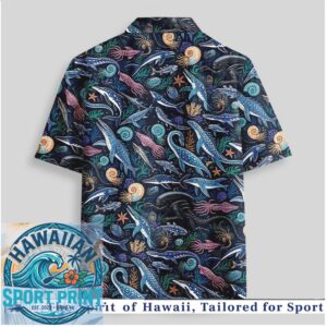 Deep Sea Ocean Prehistoric Marine Life Creatures Hawaiian Shirt