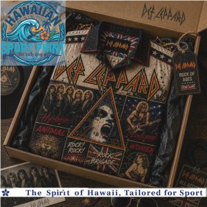 Def Leppard Hysteria 80s Rock Vintage Heavy Metal Hawaiian Shirt