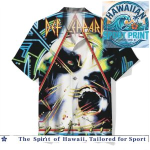 Def Leppard Hysteria Classic Rock Heavy Metal Band Tour Hawaiian Shirt