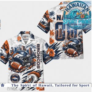 Denver Broncos Football Team Mascot Skyline Aloha Hawaiian Shirt