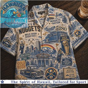 Denver Nuggets Mile High City Toile Vintage Retro Hawaiian Shirt