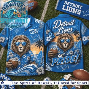 Detroit Lions NFL Lion Tropical Beach Summer Aloha Hawaiian Shirt
