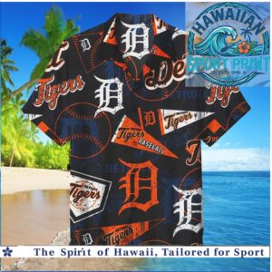 Detroit Tigers Baseball Team Sports Logo Tropical Hawaiian Shirt