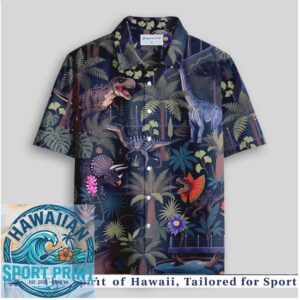Dinosaur Jurassic Jungle Tropical Summer Hawaiian Shirt
