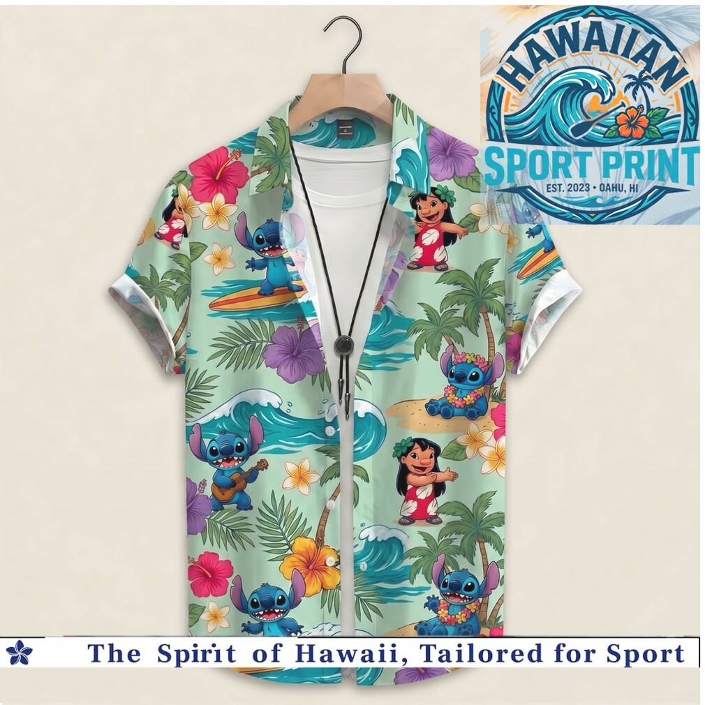 Disney Lilo Stitch Tropical Surf Flowers Aloha Beach Hawaiian Shirt Disney Lilo Stitch Tropical Surf Flowers Aloha Beach Hawaiian Shirt