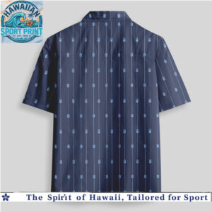 Doctor Who TARDIS Police Box Blue Stripes Minimalist Hawaiian Shirt