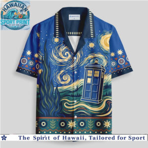 Doctor Who TARDIS Starry Night Van Gogh Hawaiian Shirt