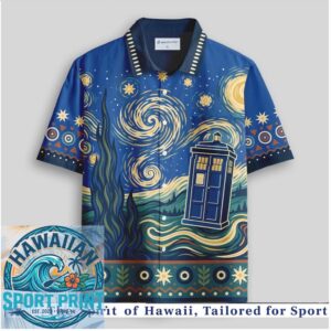 Doctor Who TARDIS Starry Night Van Gogh Hawaiian Shirt