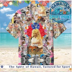 Dolly Parton Vintage Country Music Collage Rose Hawaiian Shirt