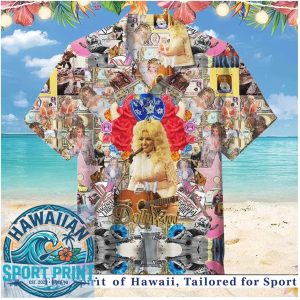 Dolly Parton Vintage Country Music Collage Rose Hawaiian Shirt