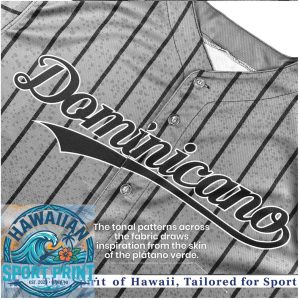 Dominican Republic Flag Striped Gray Baseball Jersey