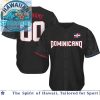 Dominican Republic Flag Striped Gray Baseball Jersey Dominican Republic Flag Striped Gray Baseball Jersey