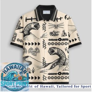Dune Sandworm Desert Tribal Pattern Hawaiian Shirt