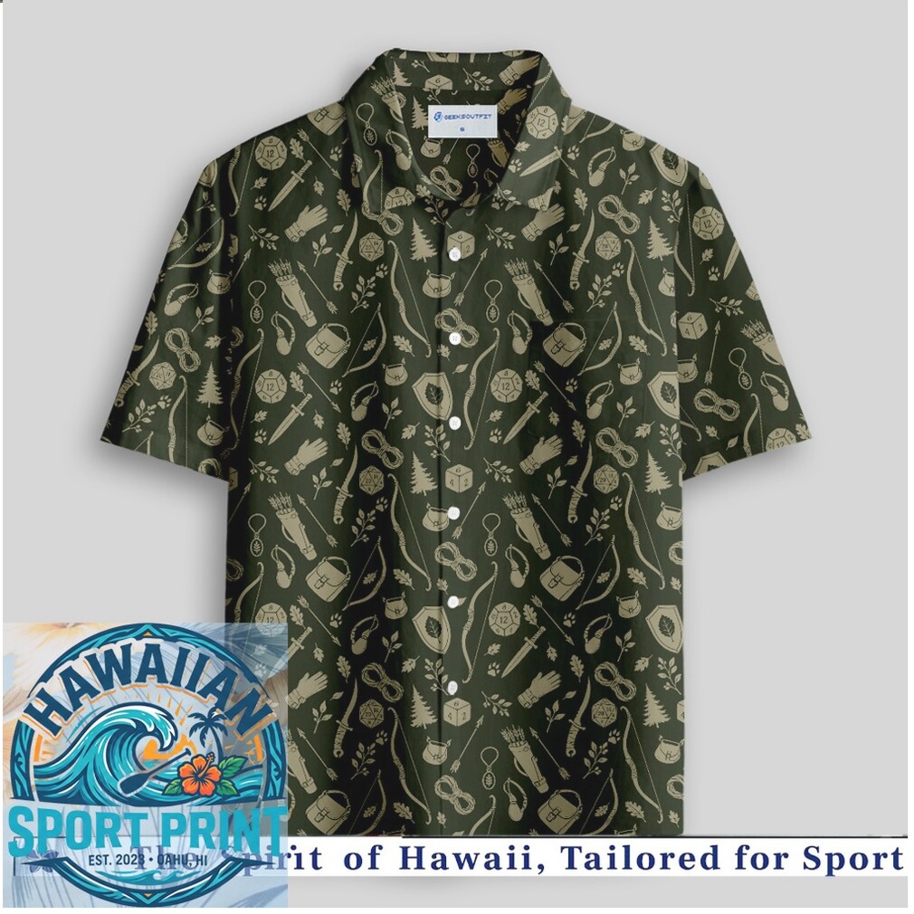 Dungeons And Dragons RPG Dice Bow Forest Adventure Green Hawaiian Shirt Dungeons And Dragons RPG Dice Bow Forest Adventure Green Hawaiian Shirt