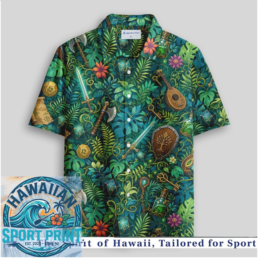 Dungeons and Dragons Fantasy RPG Forest Loot Quest Hawaiian Shirt Dungeons and Dragons Fantasy RPG Forest Loot Quest Hawaiian Shirt