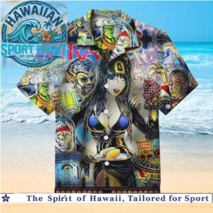 Elvira Mistress of the Dark Horror Monsters Hawaiian Shirt
